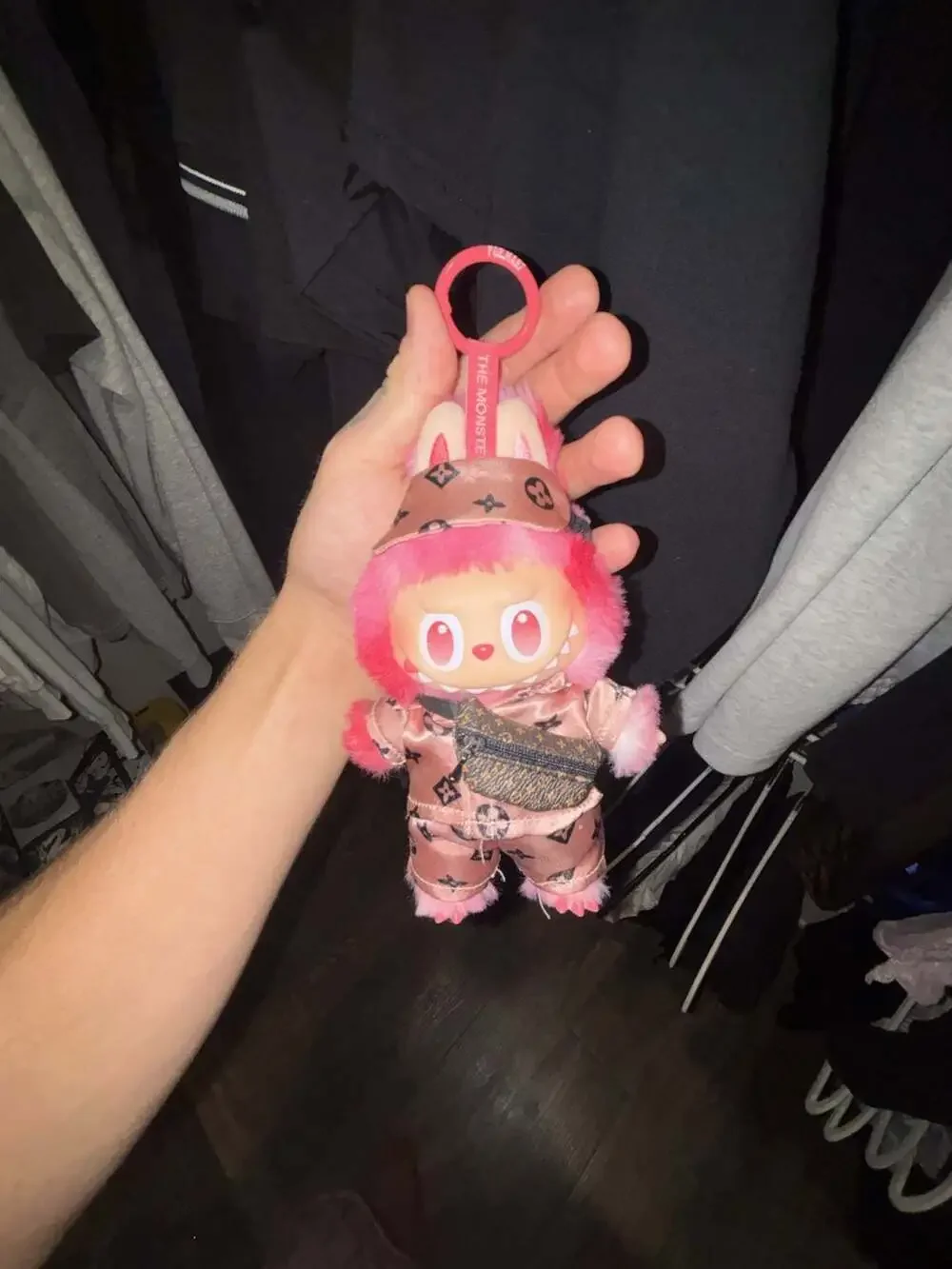 Pop Mart The Monsters Labubu Custom Designer-Inspired Pink Monogram Outfit